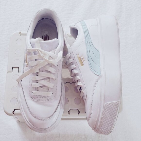 PUMA OSLO MAJA White + Mint Blue Platform Sneakers - Picture 3 of 16